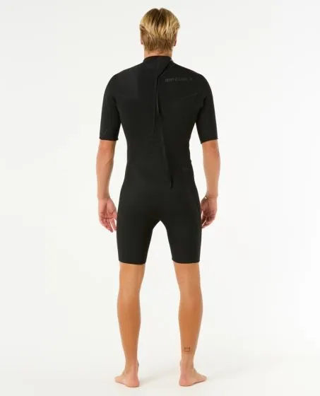 Rip Curl Dawn Patrol 2/2mm Mens Back Zip Shorty Wetsuit - Black