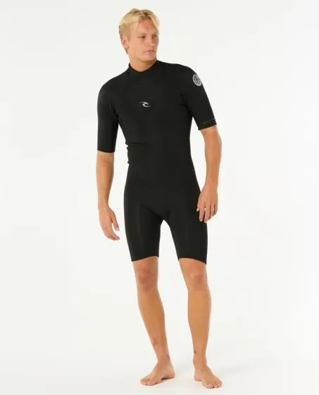 Rip Curl Dawn Patrol 2/2mm Mens Back Zip Shorty Wetsuit - Black