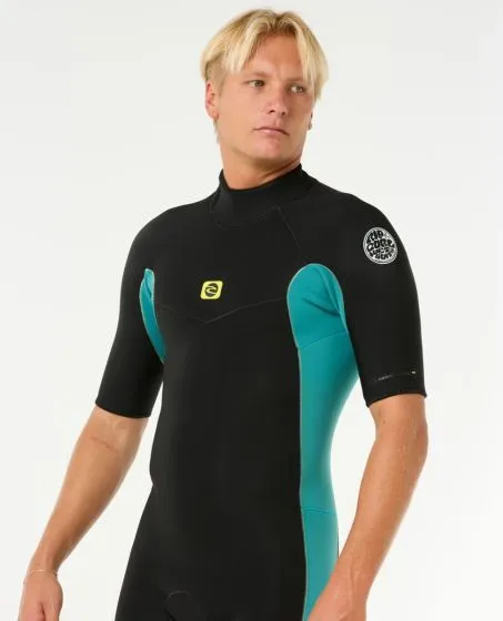 Rip Curl Dawn Patrol 2/2mm Mens Back Zip Shorty Wetsuit - Blue Lagoon