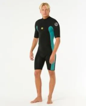 Rip Curl Dawn Patrol 2/2mm Mens Back Zip Shorty Wetsuit - Blue Lagoon