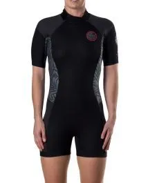 Rip Curl Dawn Patrol Ladies 2mm Shorty Wetsuit 2018 - Charcoal/ Grey