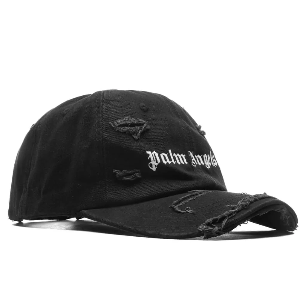 Ripped Logo Cap - Black/White