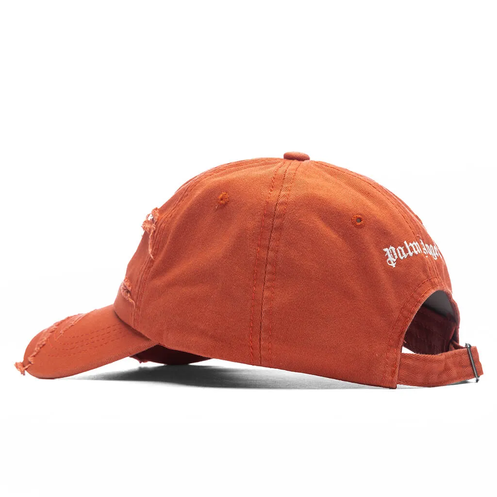 Ripped Logo Cap - Brick Red