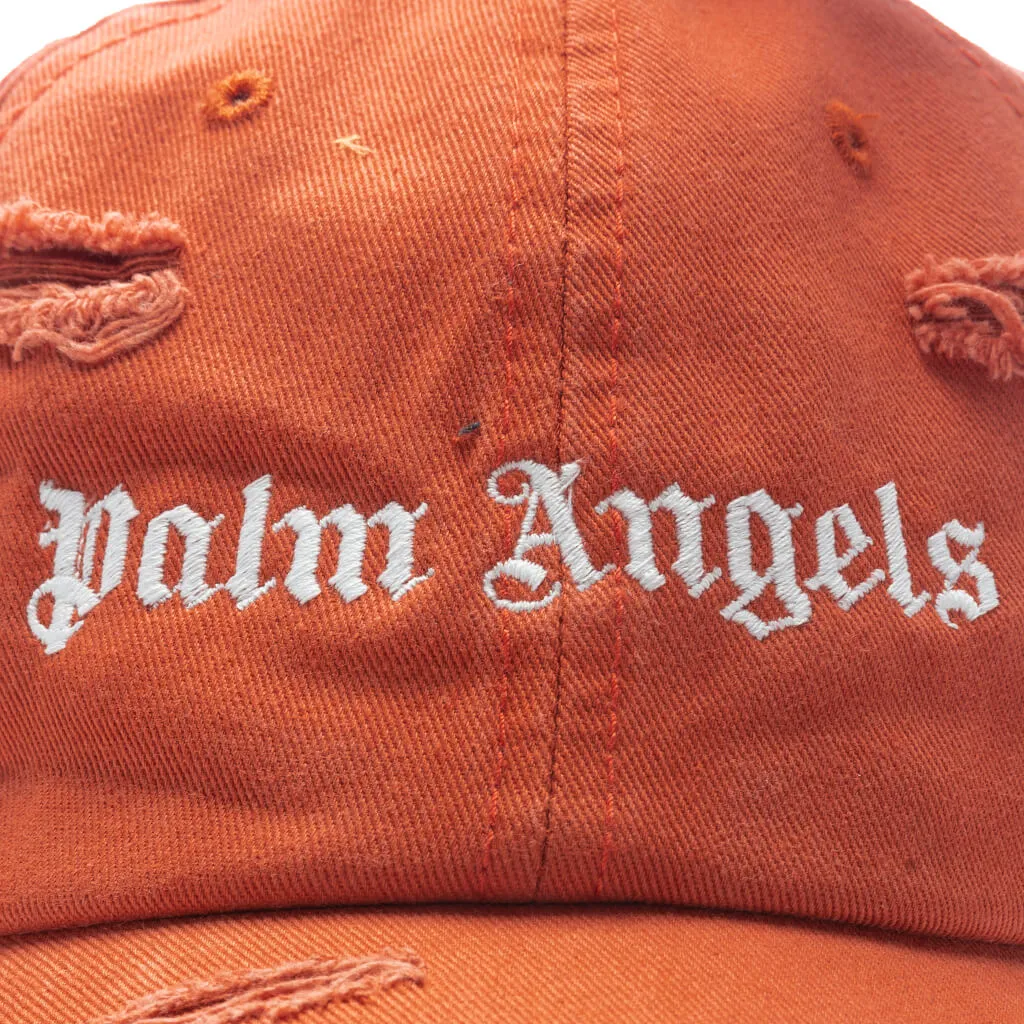 Ripped Logo Cap - Brick Red