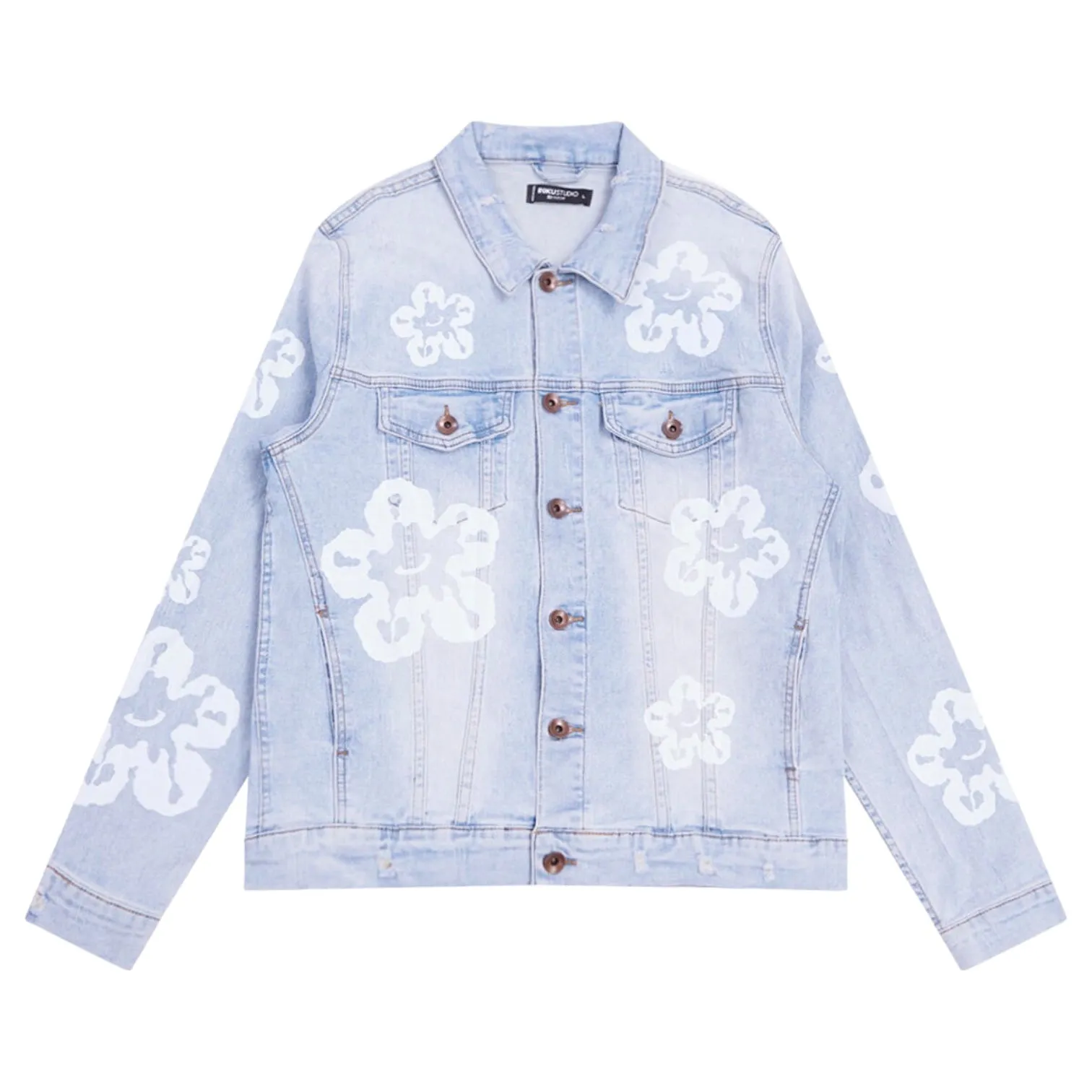 ROKU STUDIO: Tear Drip Denim Jacket RK6481236