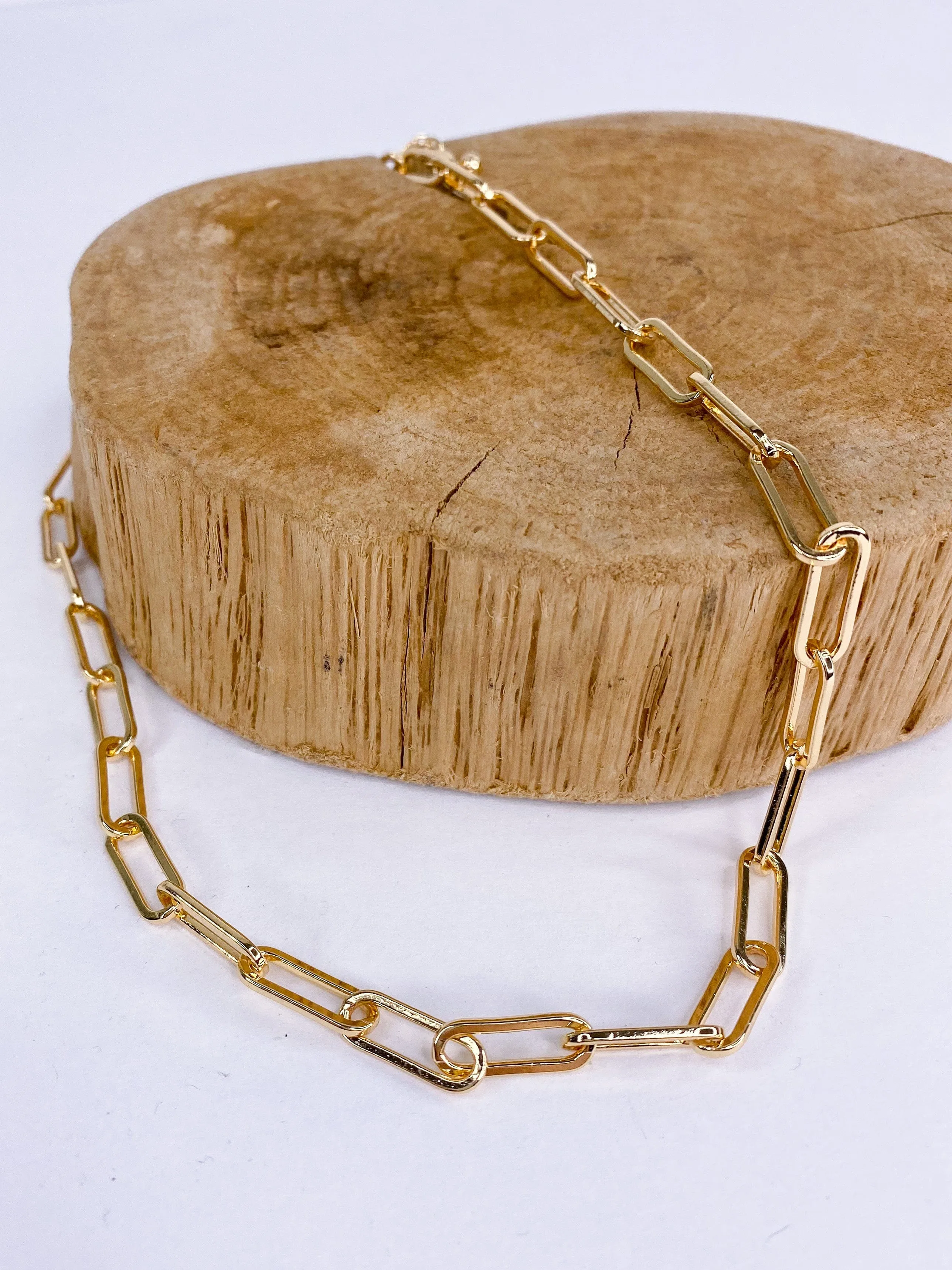 Shorty Chain Link Necklace-Gold