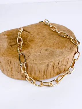 Shorty Chain Link Necklace-Gold