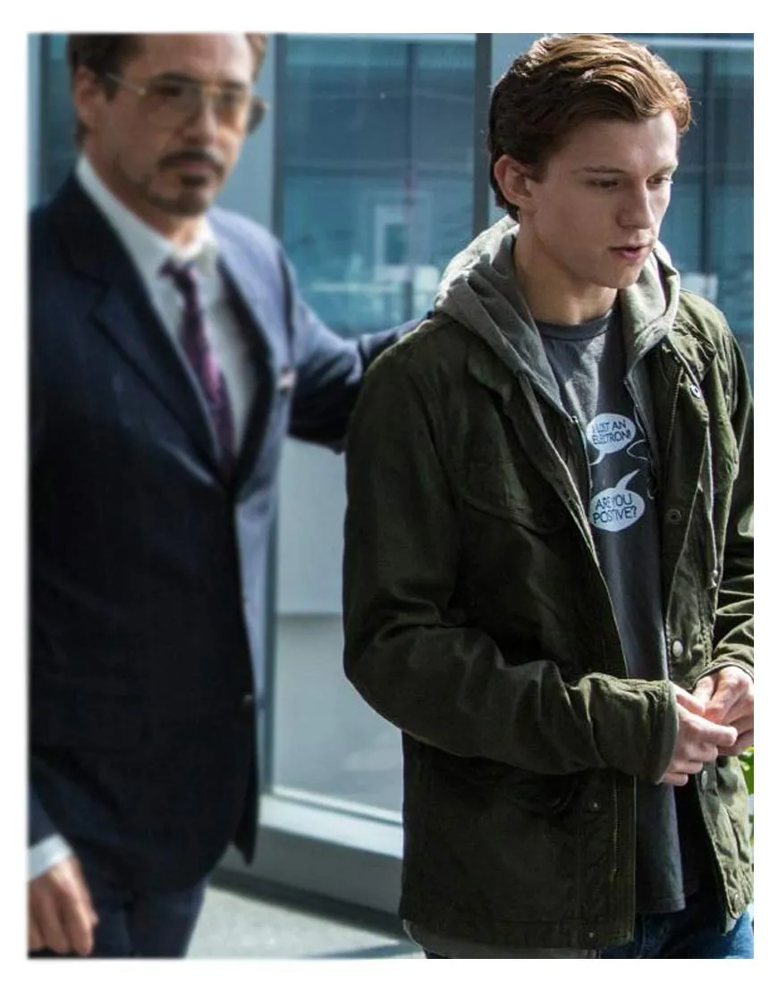 Spiderman Homecoming Movie Peter Parker Green Jacket - UJackets