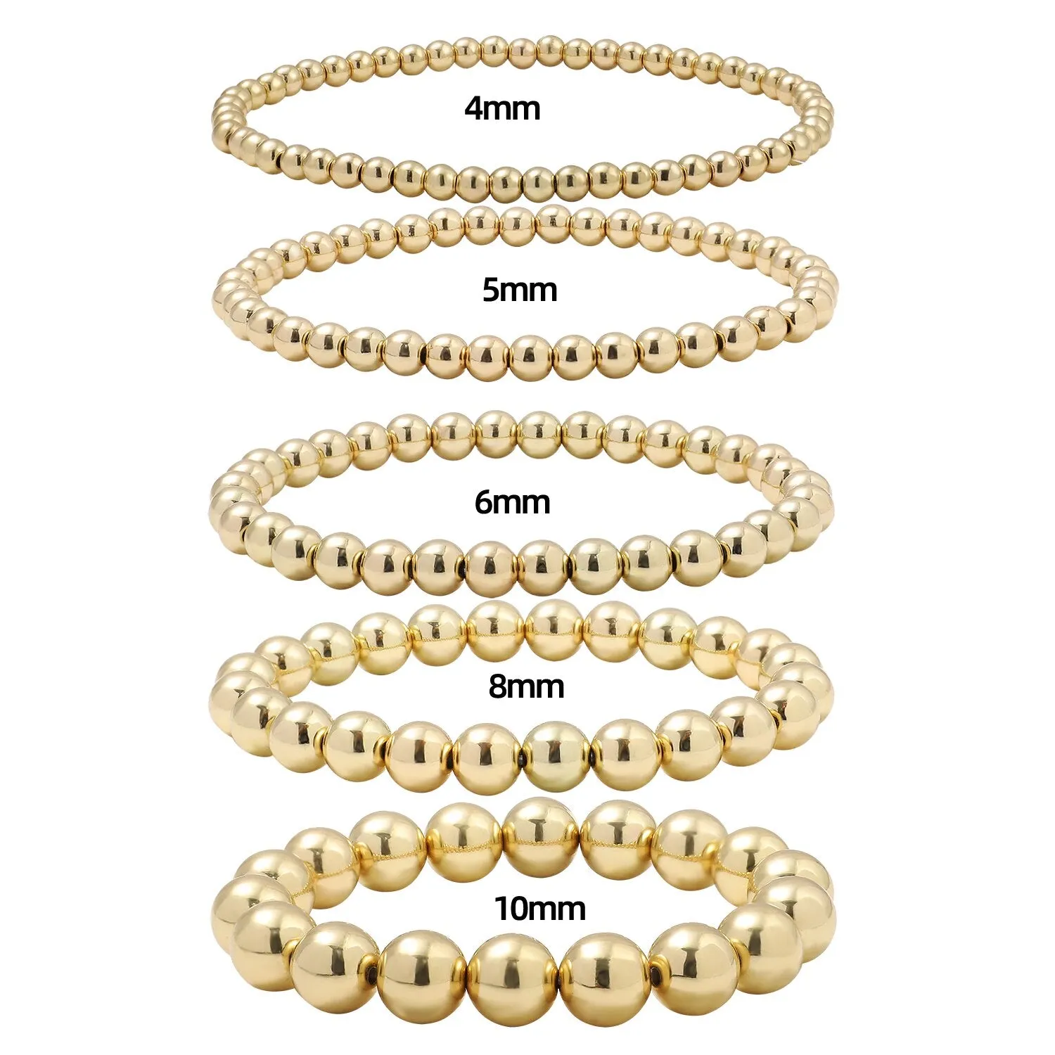 Stretchable Gold Bead Bracelets