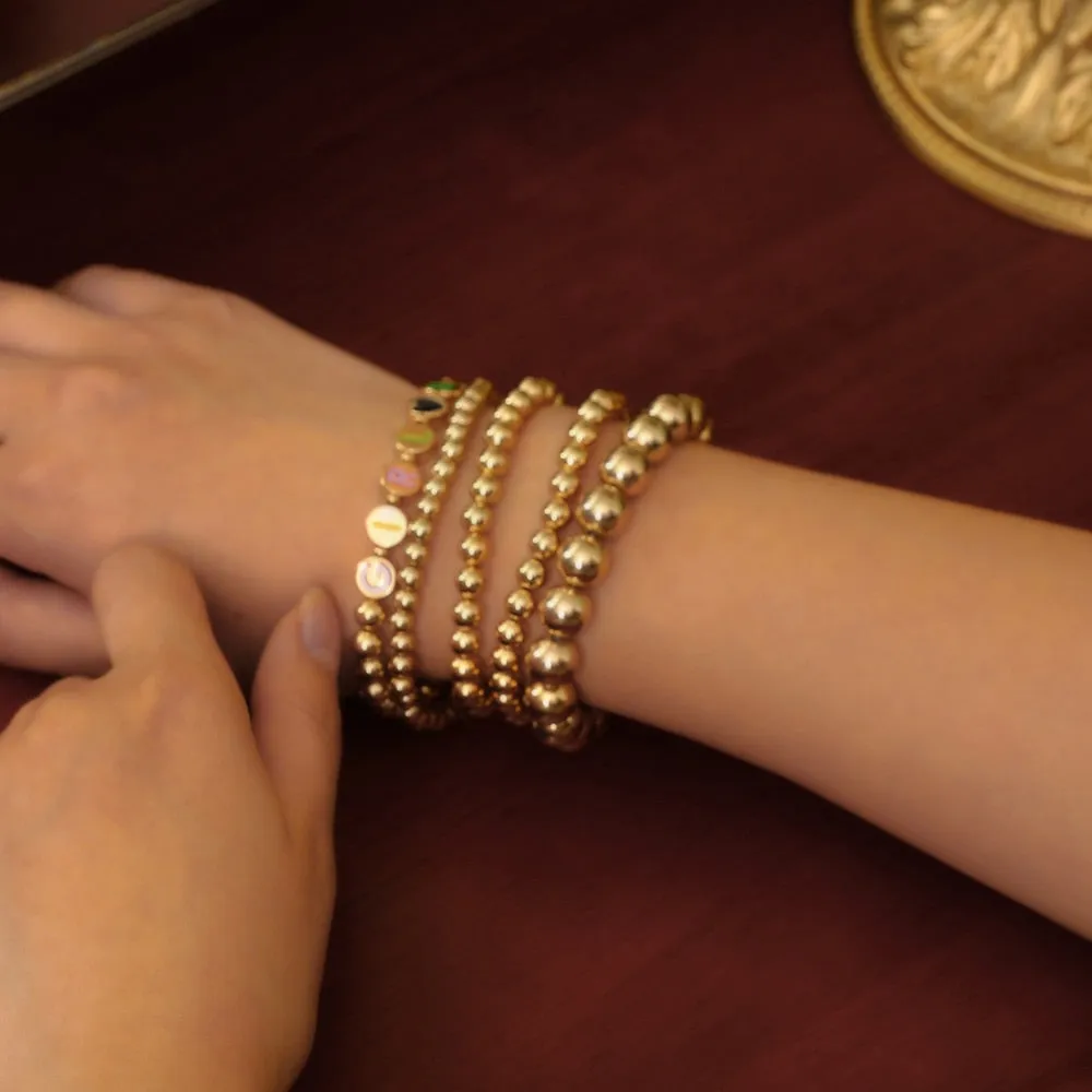 Stretchable Gold Bead Bracelets