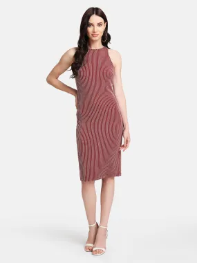 Stretchable Striped Midi Dress