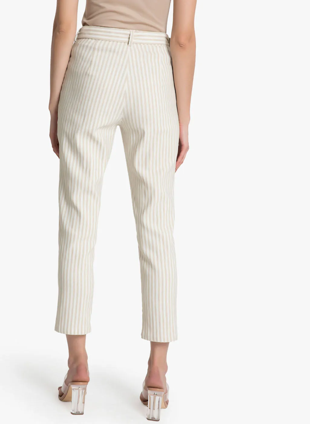 Striped Trouser With Pouch Belt