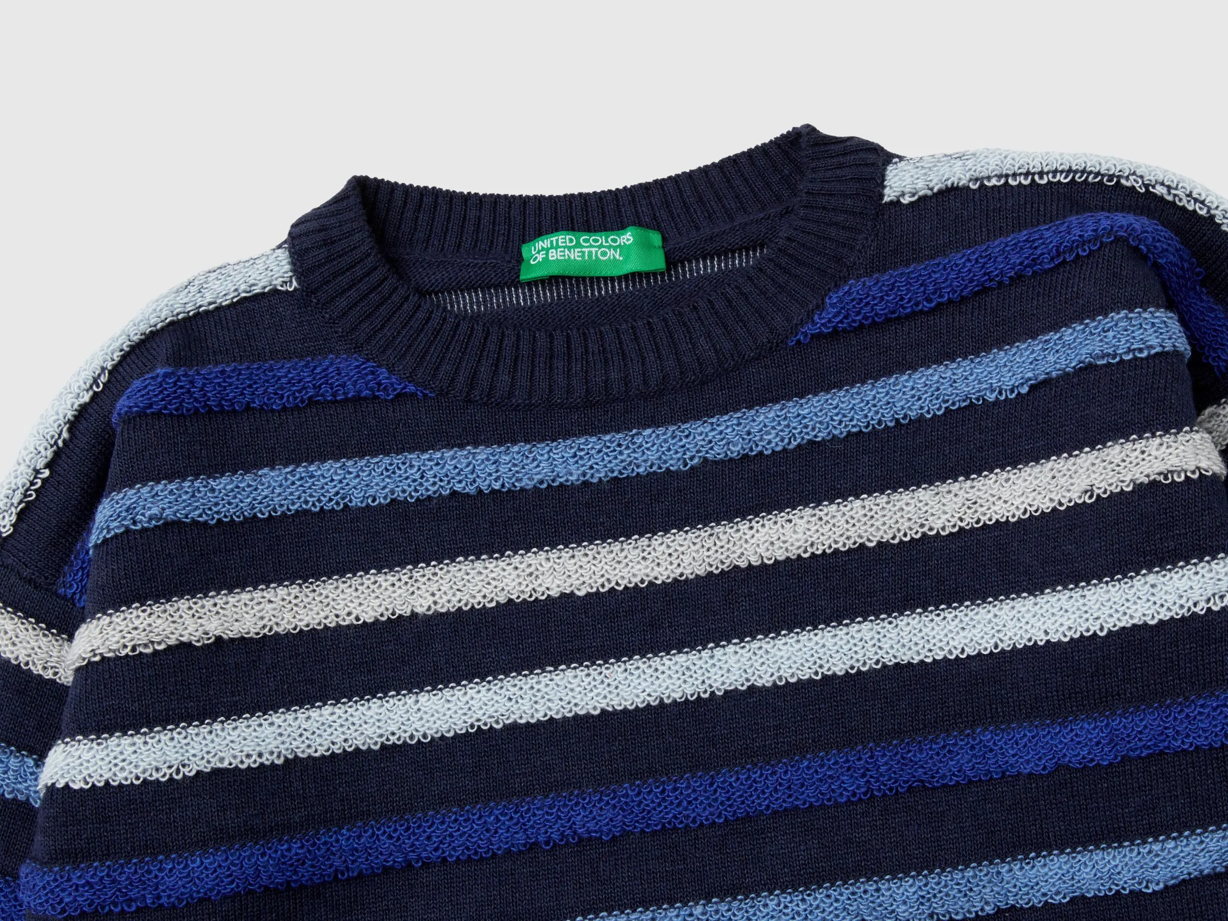 Sweater with multicolored stripes - Multi-color | Benetton