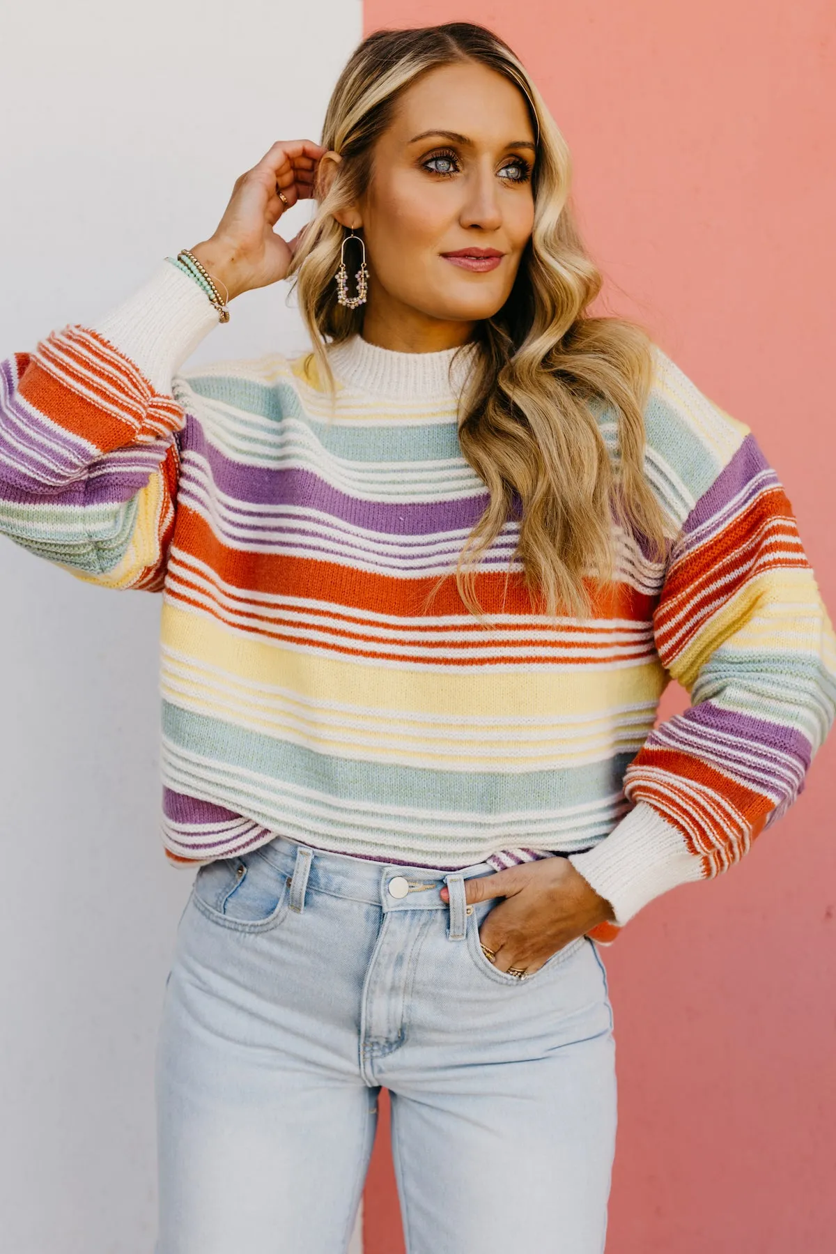 The Amanda Rainbow Striped Sweater