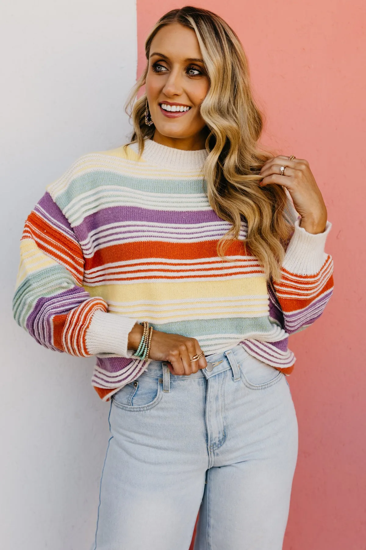 The Amanda Rainbow Striped Sweater