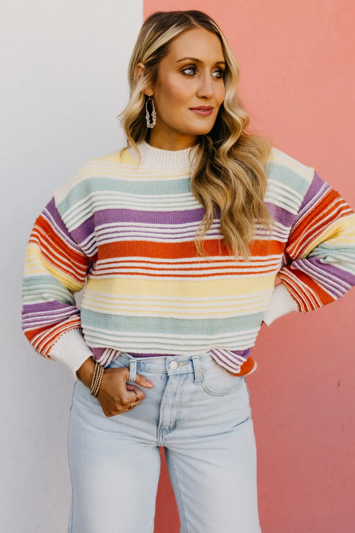 The Amanda Rainbow Striped Sweater