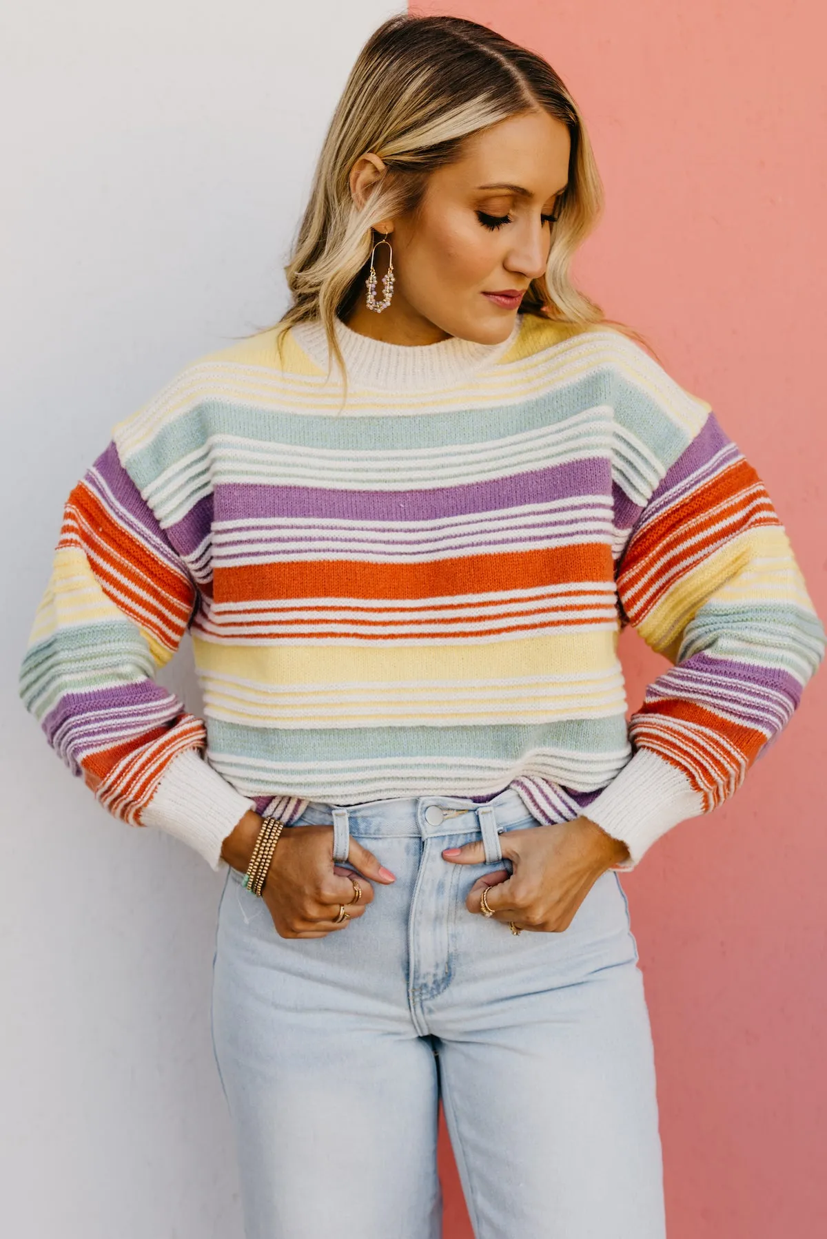 The Amanda Rainbow Striped Sweater