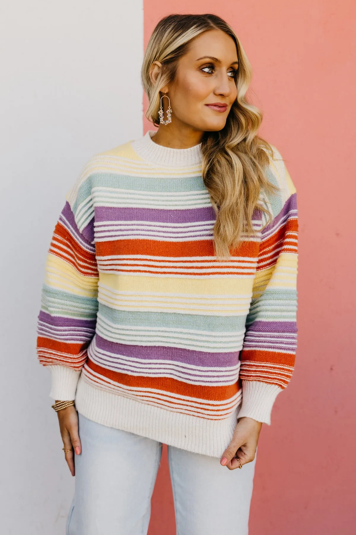 The Amanda Rainbow Striped Sweater