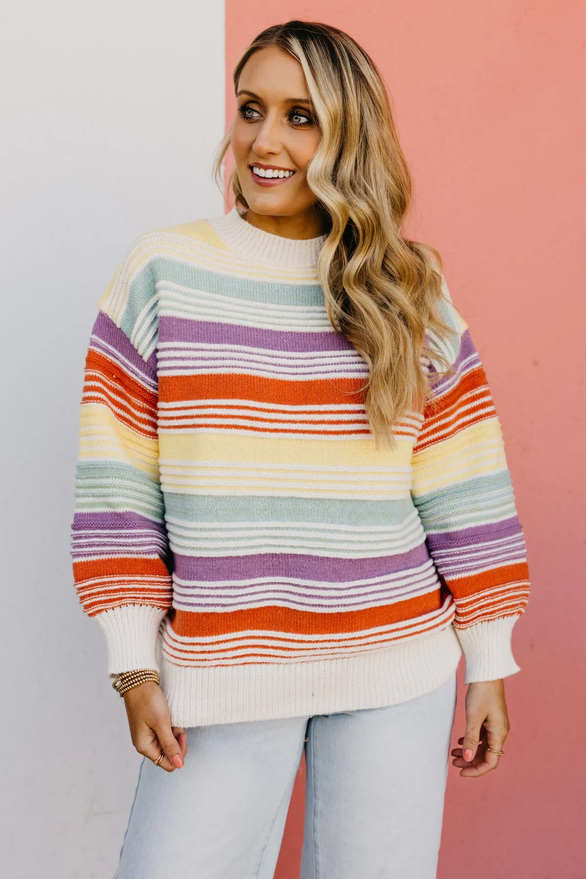 The Amanda Rainbow Striped Sweater