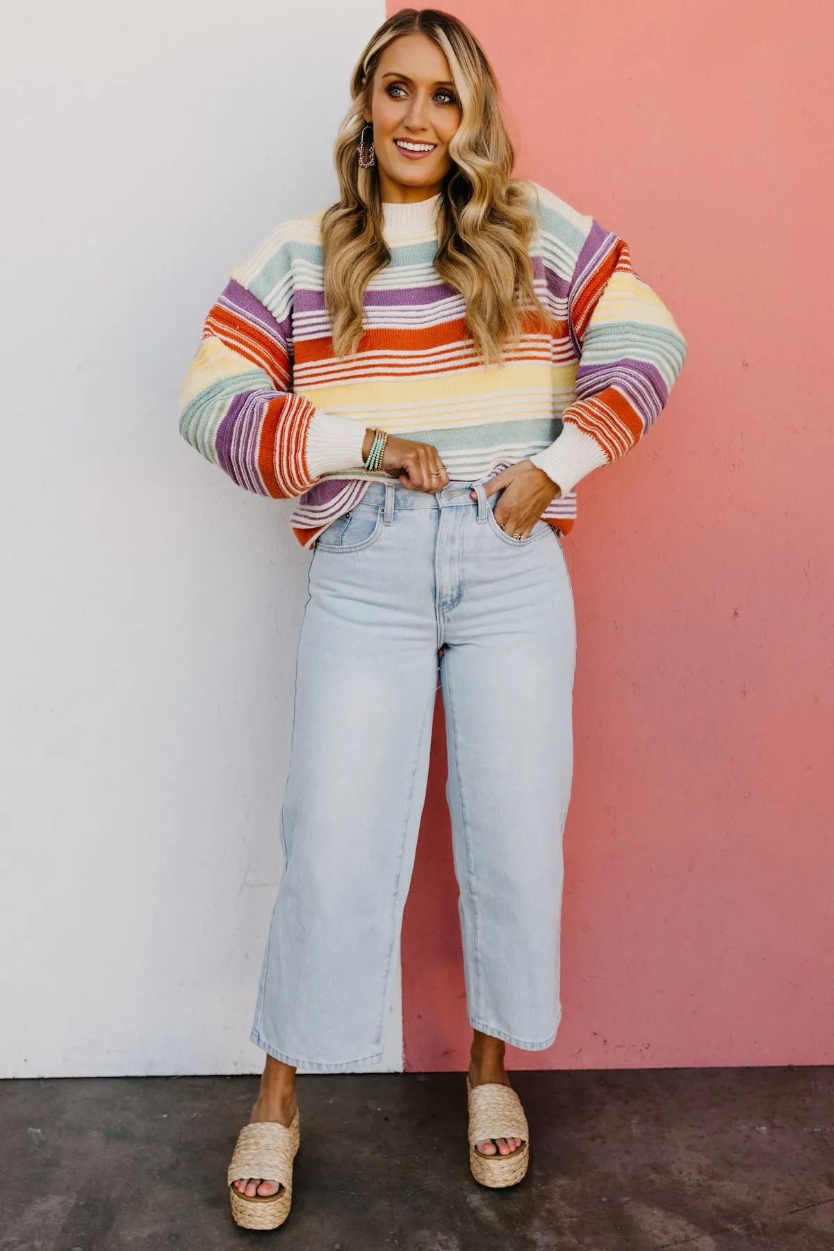 The Amanda Rainbow Striped Sweater