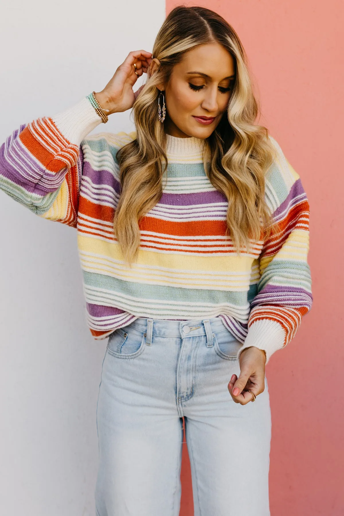 The Amanda Rainbow Striped Sweater