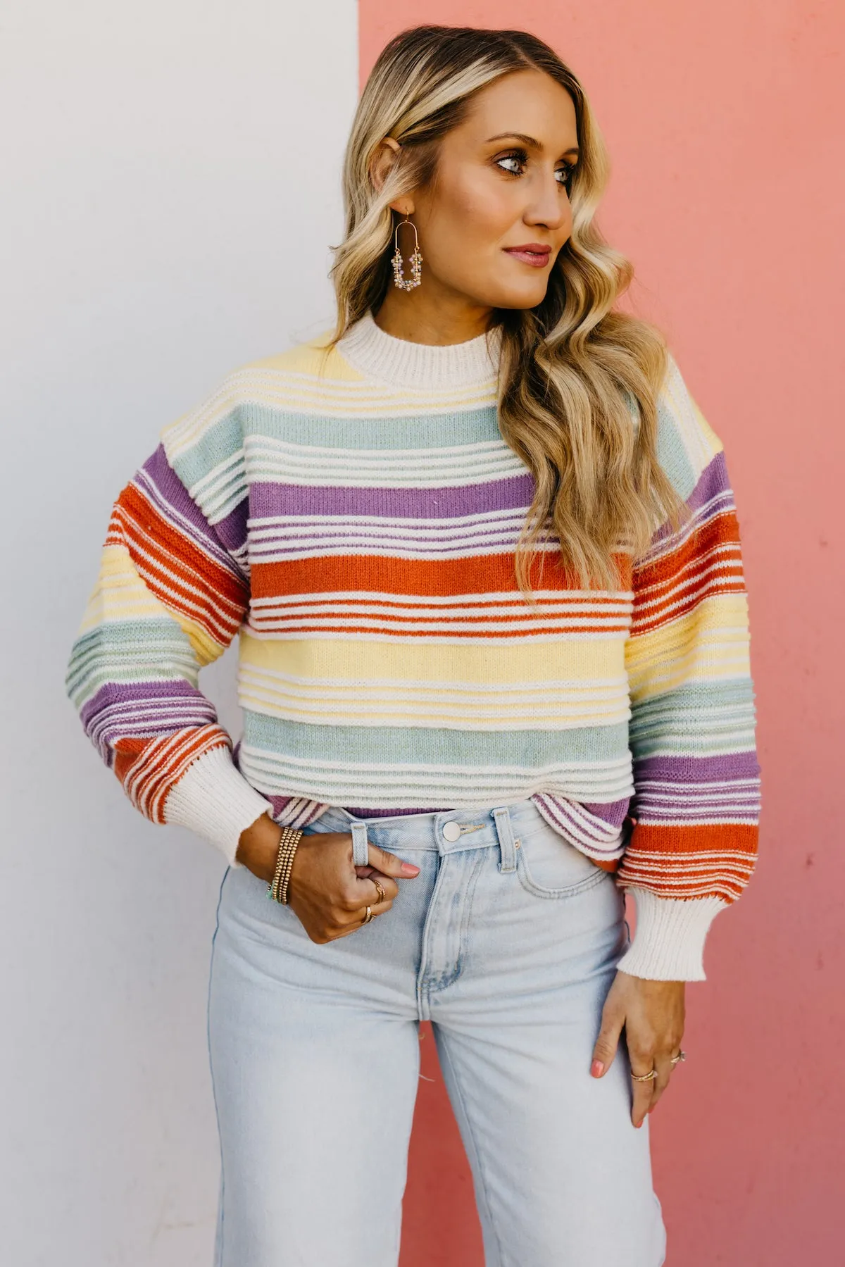 The Amanda Rainbow Striped Sweater