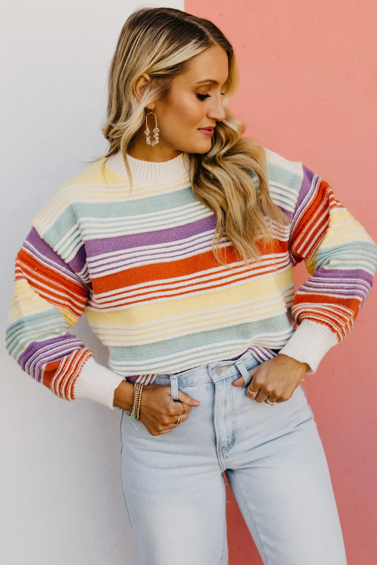 The Amanda Rainbow Striped Sweater