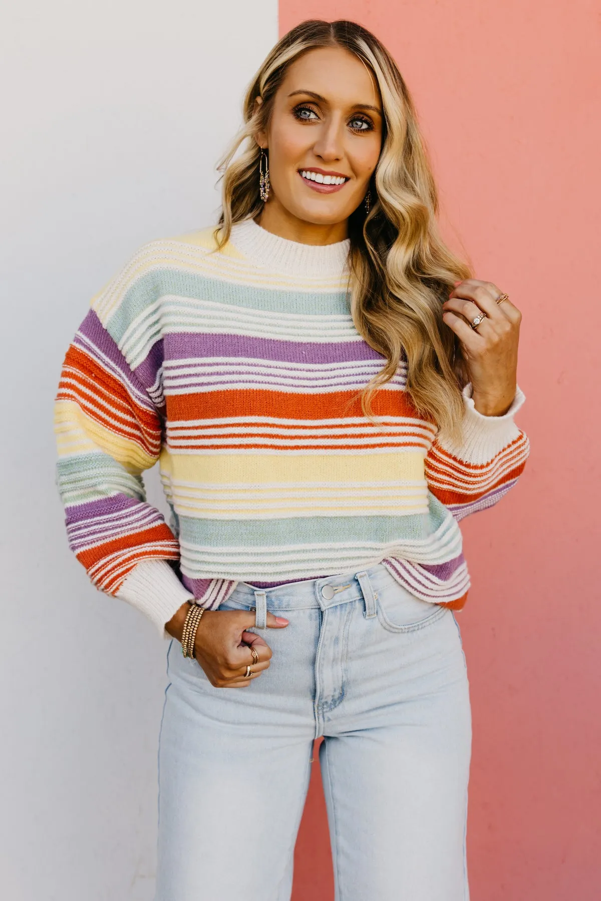 The Amanda Rainbow Striped Sweater