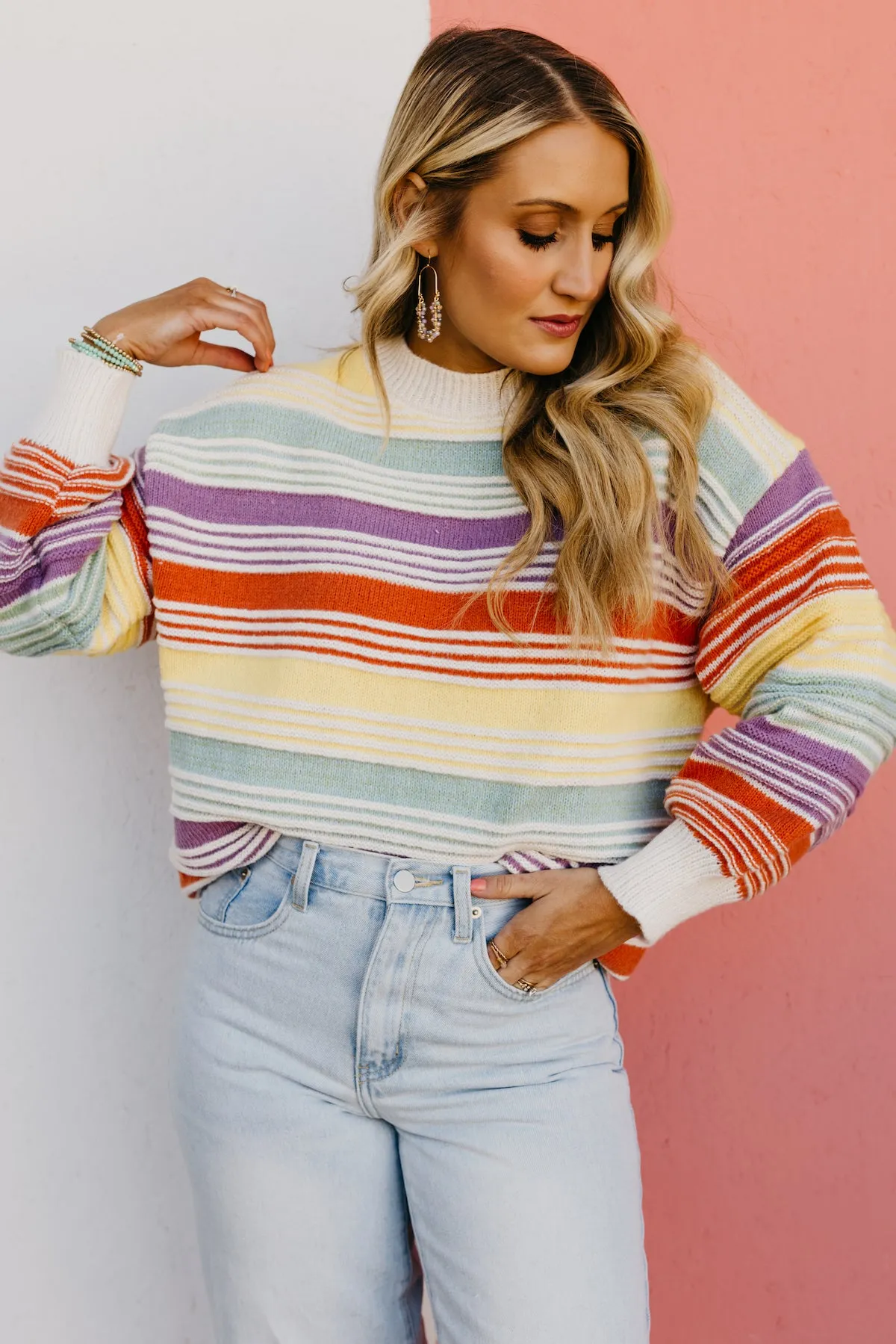 The Amanda Rainbow Striped Sweater