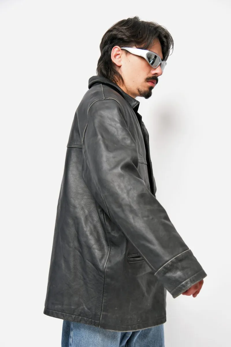 Vintage real leather coat