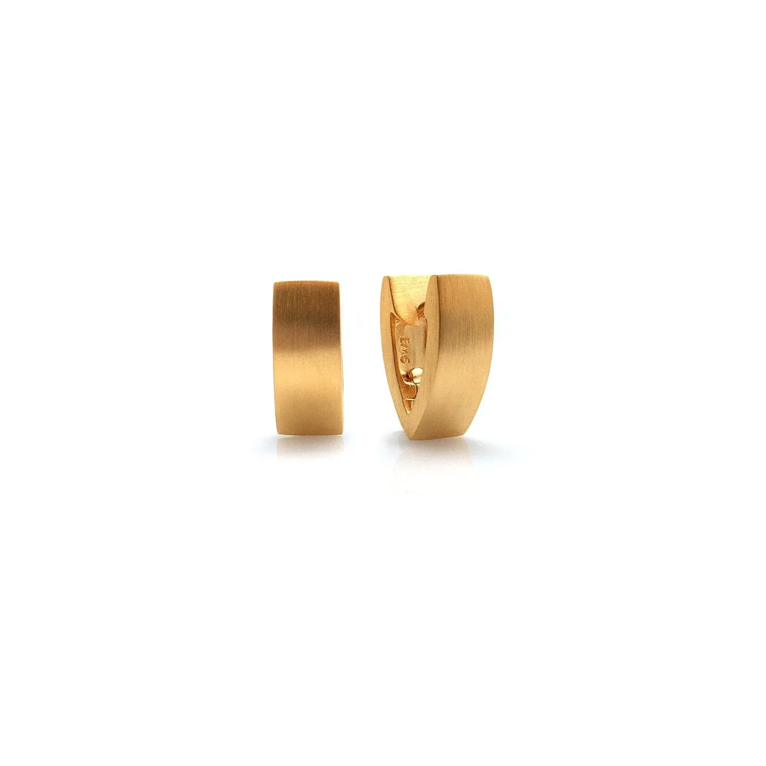 Wide 'V' Gold Vermeil Hoops, Short