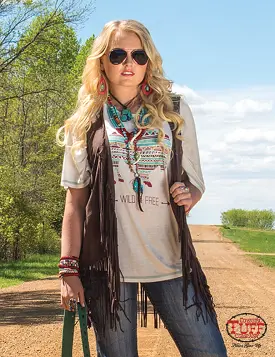 Women's Cowgirl Tuff  Chocolate Suede Fringe Vest