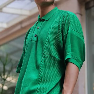 YASHIKI Tsubomi Knit Polo Kelly Green