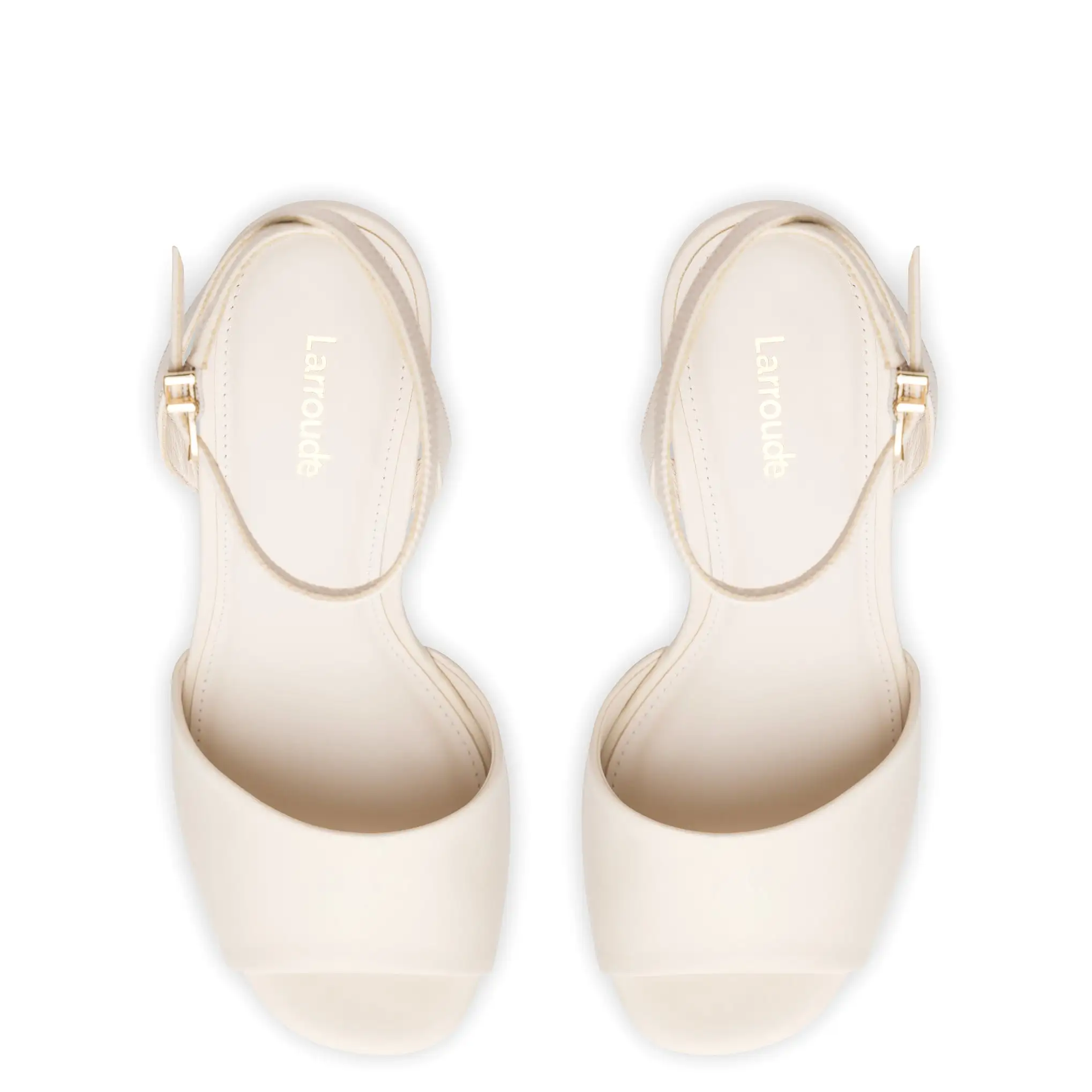 Yves Wedge In Ivory Leather