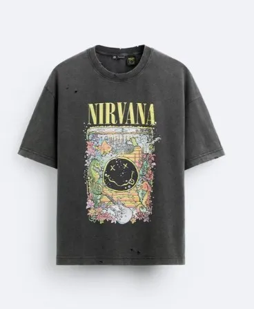 ZARA  |RIPPED NIRVANA © T-SHIRT